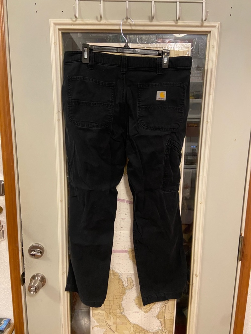 Carhartt Men’s Black Cargo Work Pants with Utility Pockets